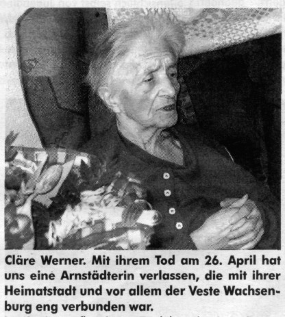 Abschied von Cläre Werner