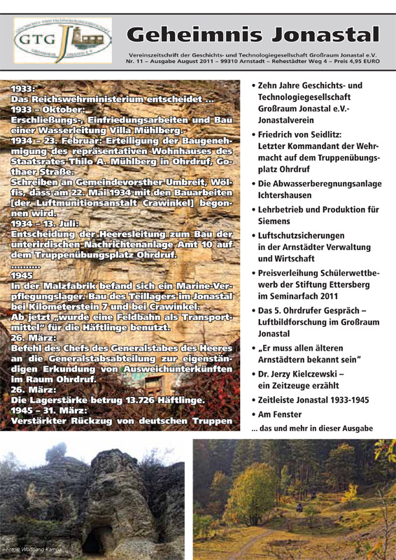 GEHEIMNIS JONASTAL Nr.11/ 2011
